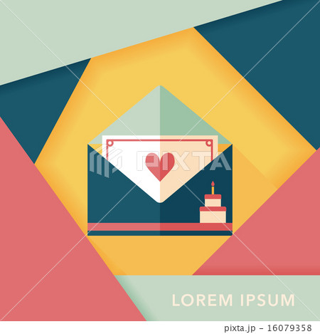Happy birthday card flat icon with long shadow,eps10 Happy birthday card flat icon with long shadow,eps10 16079358
