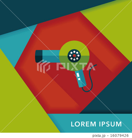 Hair dryer flat icon with long shadow,eps10 Hair dryer flat icon with long shadow,eps10 16079426