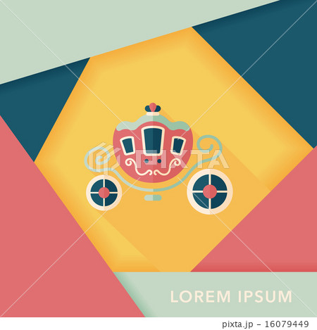 wedding carriage flat icon with long shadow,eps10 16079449