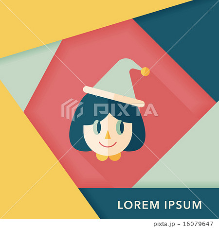 Christmas girl flat icon with long shadow,eps10 16079647