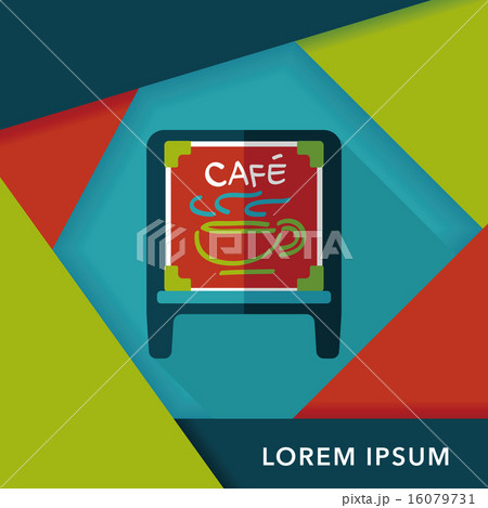 Coffee shop signs flat icon with long shadow,eps10 Coffee shop signs flat icon with long shadow,eps10 16079731
