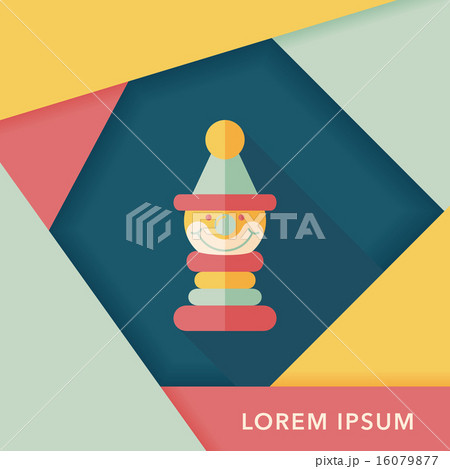 Pyramid toy flat icon with long shadow,eps10 16079877