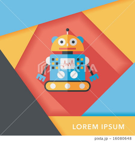 robot concept flat icon with long shadow,eps10 16080648