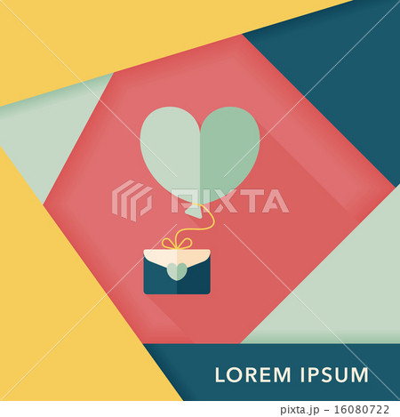 Valentine's day love letter flat icon with long shadow,eps10 Valentine's day love letter flat icon with long shadow,eps10 16080722