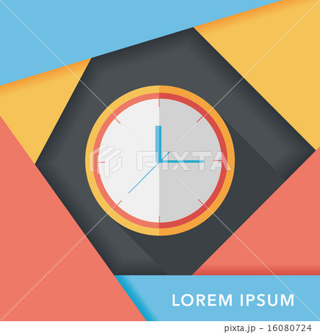 Clock flat icon with long shadow,eps10 Clock flat icon with long shadow,eps10 16080724