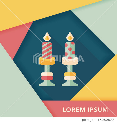 Christmas candle flat icon with long shadow,eps10 16080877