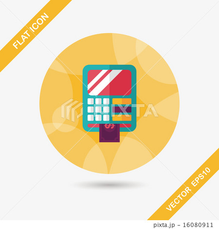 ATM flat icon with long shadow,eps10 ATM flat icon with long shadow,eps10 16080911