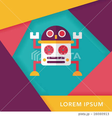 robot flat icon with long shadow,eps10 16080913