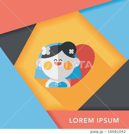 wedding bride flat icon with long shadow,eps10 16081042