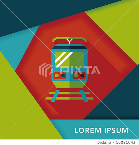 Transportation train flat icon with long shadow,eps10 16081043