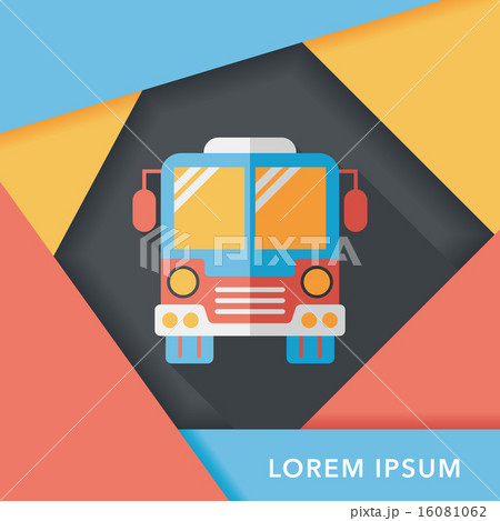 Transportation bus flat icon with long shadow,eps10 16081062