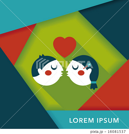 Valentine's day couple flat icon with long shadow,eps10 16081537