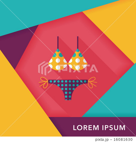 Swimming suit flat icon with long shadow 16081630