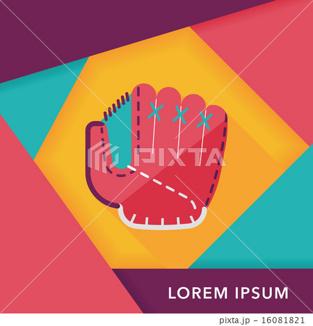 baseball glove flat icon with long shadow,eps10 16081821