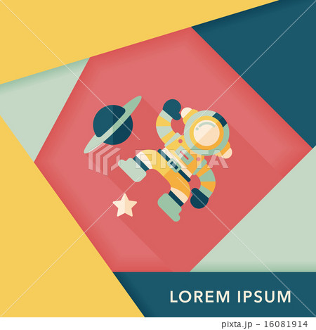 Space Astronaut flat icon with long shadow, eps10 16081914