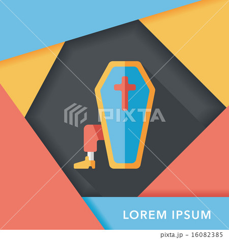 coffin falt icon with long shadow,eps10 16082385