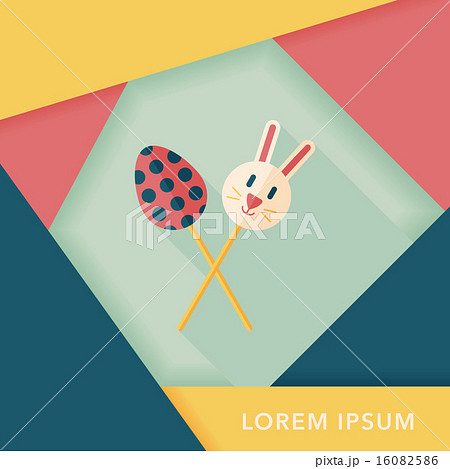 easter lollipop flat icon with long shadow,eps10 16082586