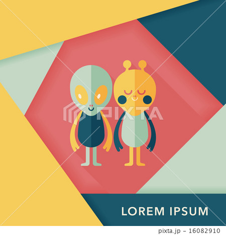 Space alien friendship flat icon with long shadow,eps10 Space alien friendship flat icon with long shadow,eps10 16082910