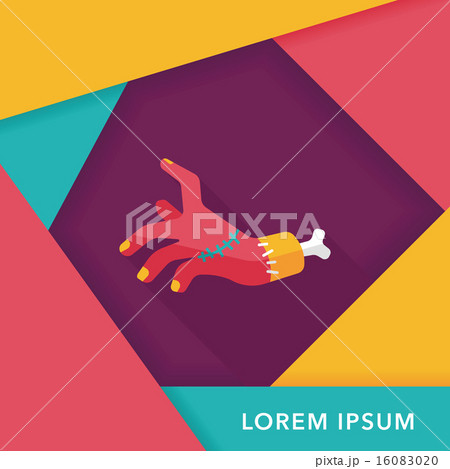 Halloween zombie hand flat icon with long shadow,eps10 16083020