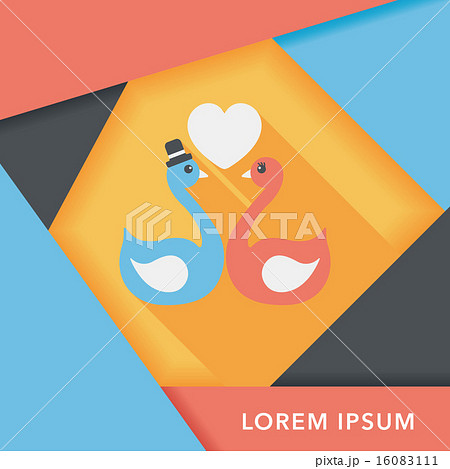 wedding swan flat icon with long shadow,eps10 16083111
