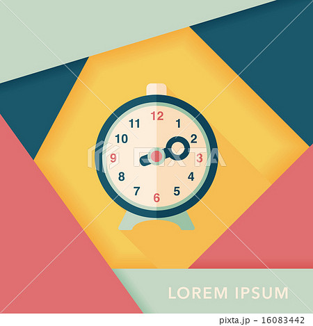 alarm clock flat icon with long shadow,eps10 16083442
