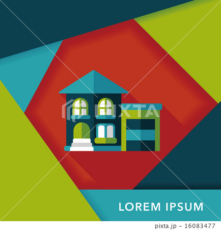Building flat icon with long shadow,eps10 16083477