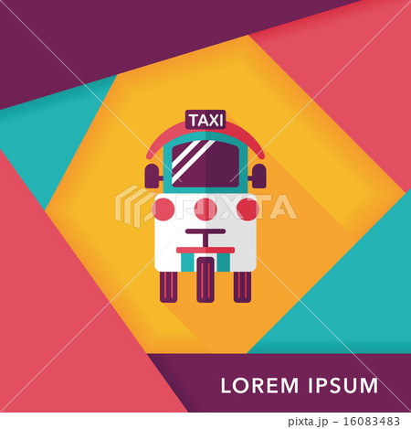Transportation taxi flat icon with long shadow,eps10 Transportation taxi flat icon with long shadow,eps10 16083483