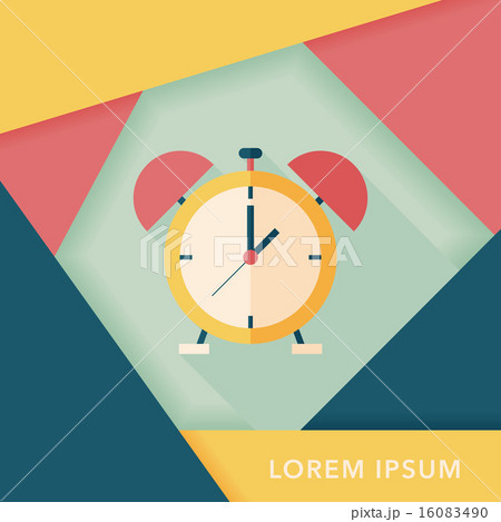 alarm clock flat icon with long shadow,eps10 alarm clock flat icon with long shadow,eps10 16083490