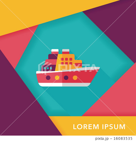 Transportation ferry flat icon with long shadow,eps10 Transportation ferry flat icon with long shadow,eps10 16083535