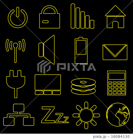 computer and laptop indication outline icons eps10 16084130