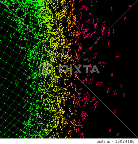Exploded rainbow grid made of connected dots Exploded rainbow grid made of connected dots 16084186