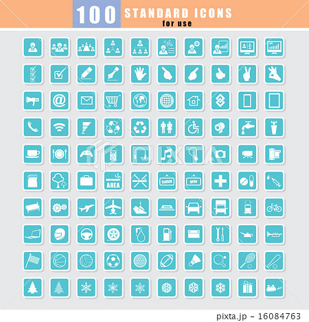 100 Universal Standard Icons vector 100 Universal Standard Icons vector 16084763