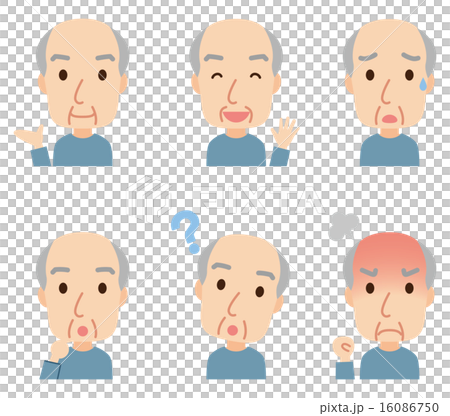 高齢者 男性 表情ポーズ セット 高齢者 男性 表情ポーズ セット 16086750