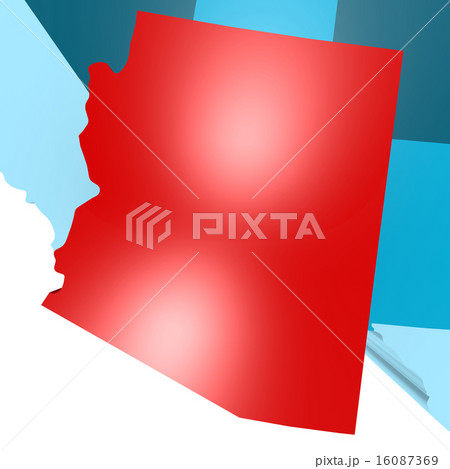 Arizona map on blue USA map Arizona map on blue USA map 16087369