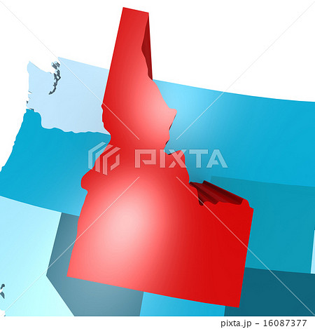 Idaho map on blue USA map 16087377