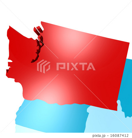 Washington map on blue USA map 16087412