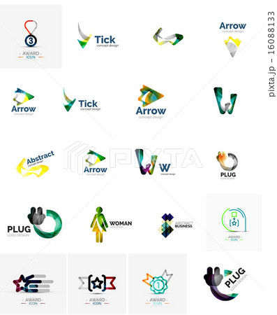 Logo collection, abstract geometric business icon set 16088133