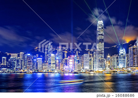 hong kong office buildings at night 16088686