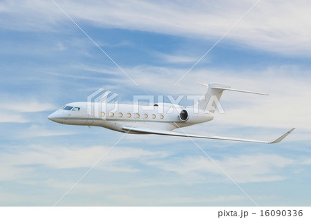 Private jet airplane flying in sky 16090336