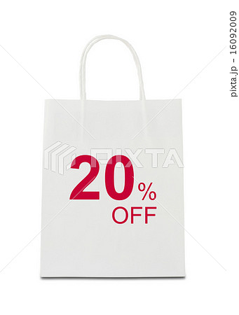 The word 20% off on shopping bag The word 20% off on shopping bag 16092009