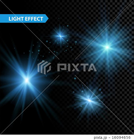 Set of  glowing light effect stars bursts with sparkles on transparent background. Vector 16094656