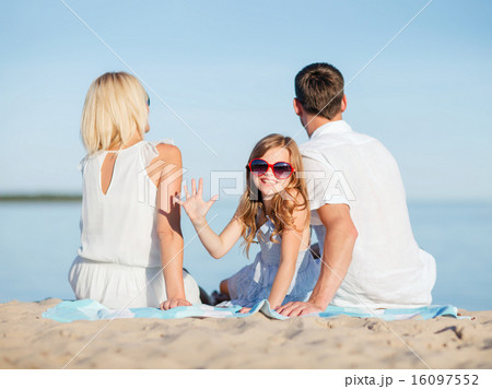 happy family on the beach 16097552