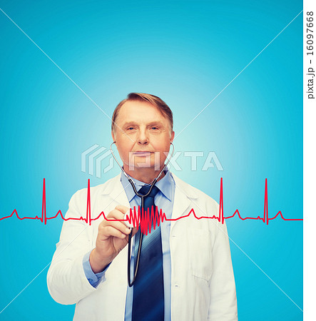 smiling doctor or professor with stethoscope smiling doctor or professor with stethoscope 16097668