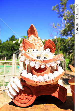 8月沖縄 漆喰シーサー 8月沖縄 漆喰シーサー 16100028