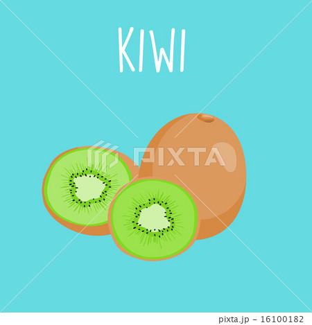 fresh kiwi on blue balckground vector 16100182