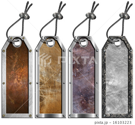 Set of Grunge Metal Tags - 4 items Set of Grunge Metal Tags - 4 items 16103223