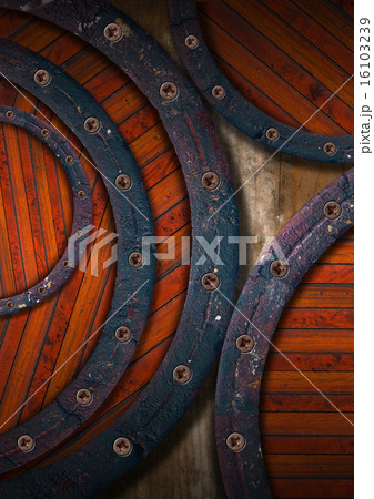 Wooden Grunge Background - Circles 16103239