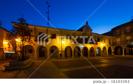 Town square at spanish town in night. Utrillas Town square at spanish town in night. Utrillas 16103363