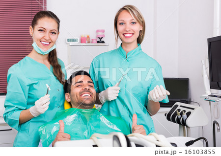 Happy patient at dental clinic Happy patient at dental clinic 16103855