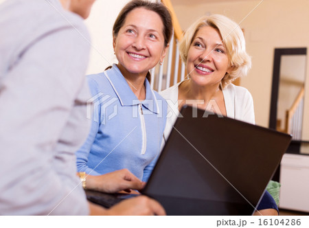 Insurance agent and female pensioners 16104286